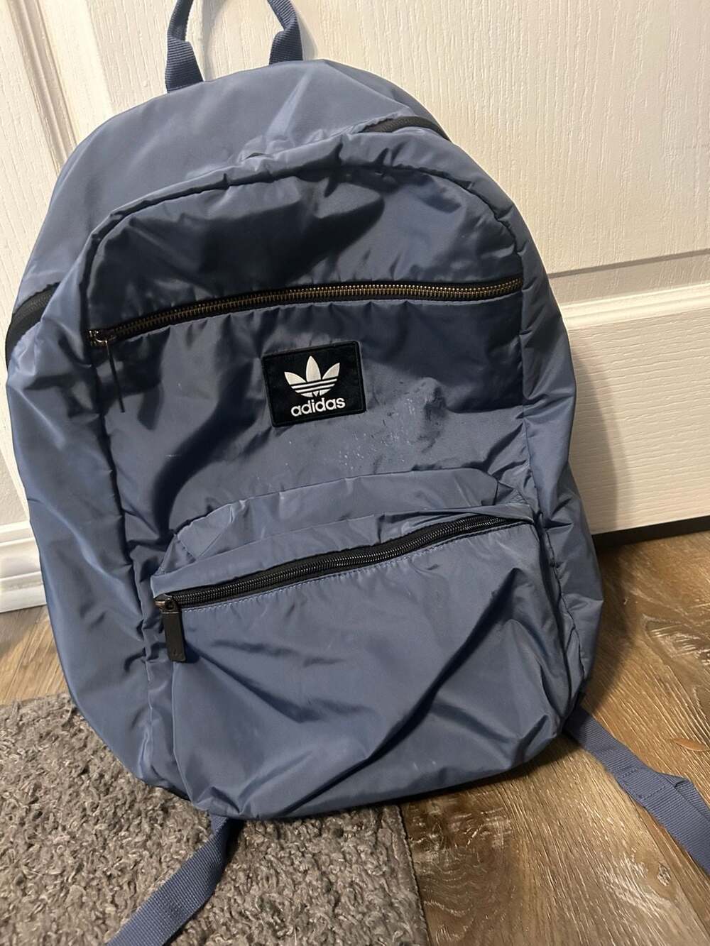 Adidas Originals National Plus Backpack Altered Blue Black Trefoil Logo